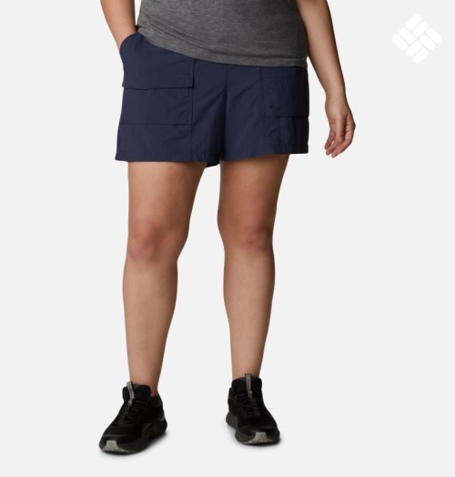 Columbia Summerdry Cargo Shorts Dame Marineblå | Plus Size 67852N